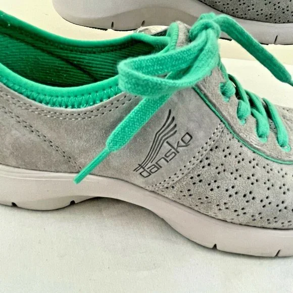 Dansko Elise Comfort Lace Up Gray Suede Sneakers Shoes Size 36 (US 5.5-6) - Picture 3 of 12